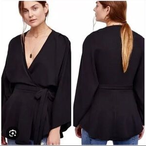 Free People Beach Black Kimono Sweater